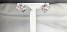 18K White Gold Diamond & Morganite Earrings