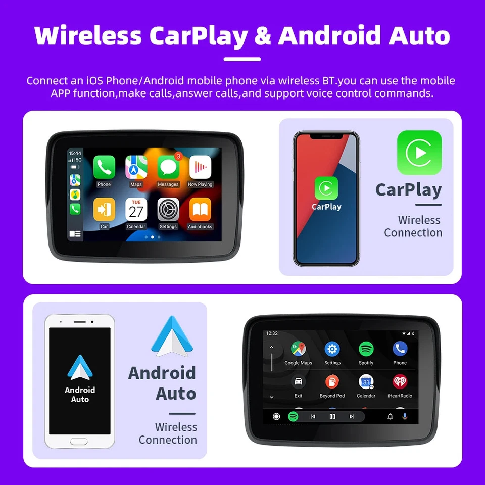 GPS Navigation Motorcycle CarPlay Display Screen Portable Motorcycle Wireless - Image 2 of 4