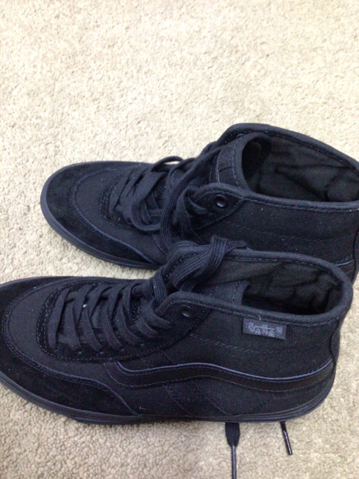 Scarpe da skateboard Vans Sk8 Hi PopCush scamosciate tela nero nero M 7