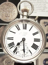 OMEGA SWISS 1894-1910 ANTIQUE RAILWAY STATION MASTERS GOLIATH 8 DAY WATCH  