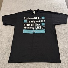 Vintage Funny Fishing Lies Short Single Stitch Men?s Size Xl Made In USA