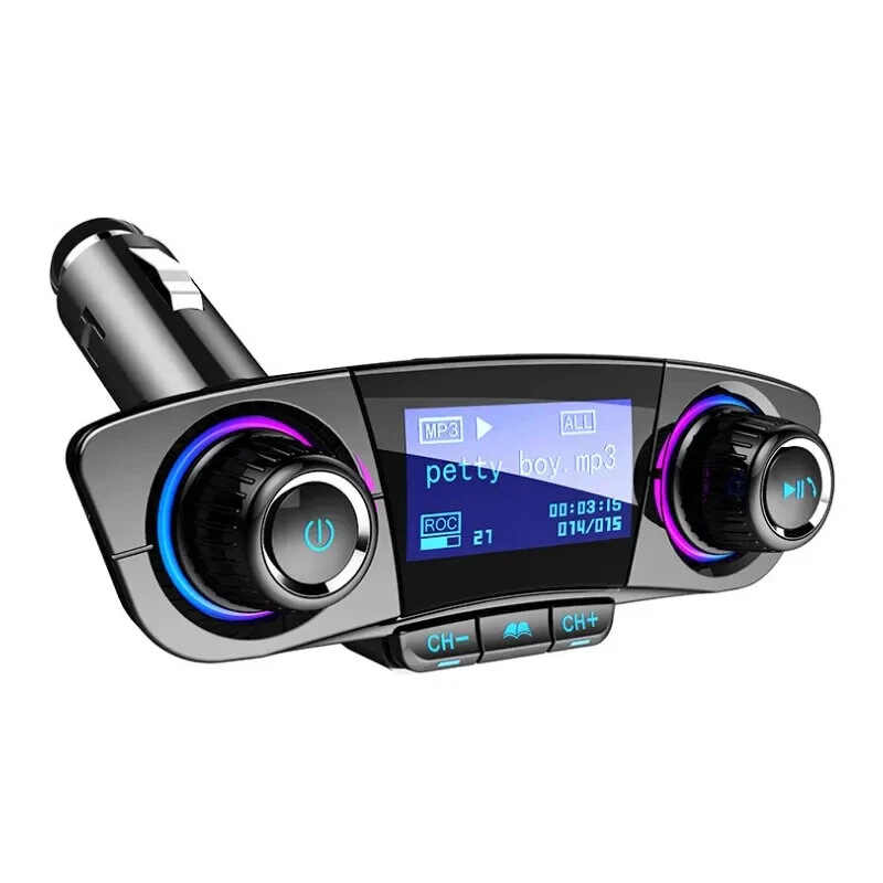 Bluetooth 5.0 Car Adapter Auto Wireless Dual FM/AUX Transmitter Kit MP3 Player - Image 2 of 4