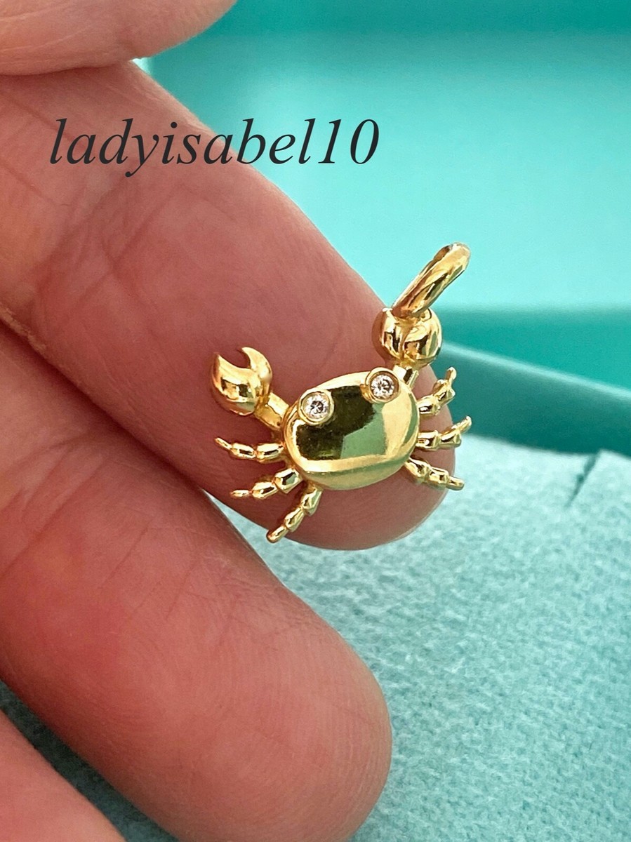 Tiffany & Co 18k Yellow Gold Diamond Crab Zodiac Cancer Charm