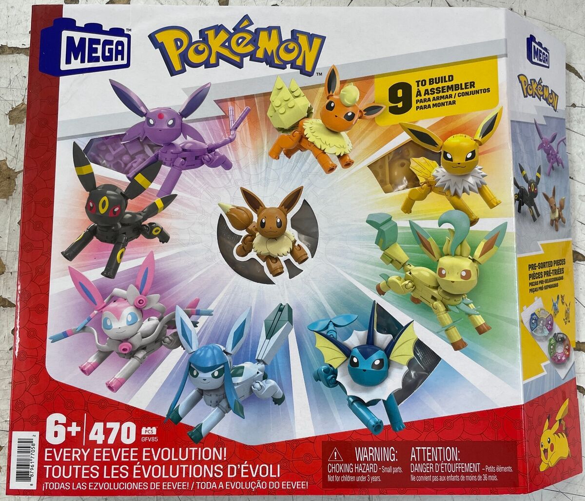 MEGA Pokemon Building Toy Kit Eevee Evolution Set (470 Pieces