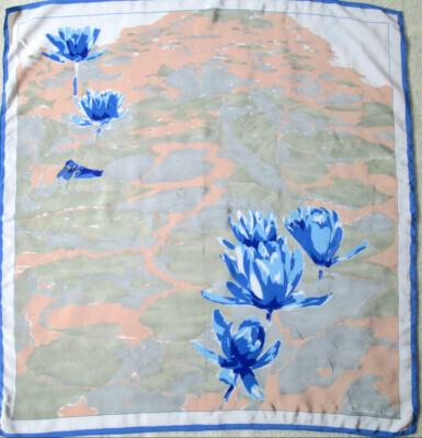 Foulard En Soie Vintage 84x88 Cm - Motif Multicolore - Occasion - Accessoire élégant