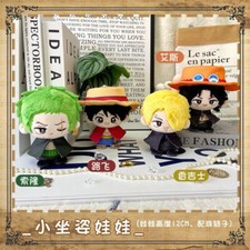 10cm ONE PIECE Anime Monkey D Luffy Roronoa Zoro Sanji Plush Doll Pendant Toy