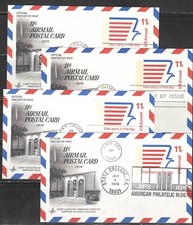 US Scott #UXC14 Post Card First Day of Issue, 4 each.