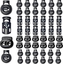 48pcs Upgraded Plastic Cord Lock Draw String Clip with Spring Toggle Stoppers