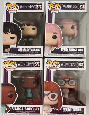 SET OF 4 FUNKO POP! WEDNESDAY ADDAMS ENID SINCLAIR BARCLAY