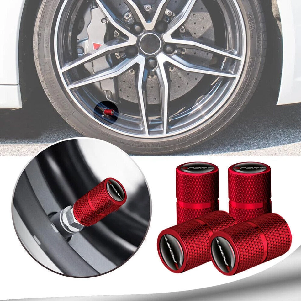 4pcs Car Tire Valve Cap Aluminum Tyre Valve Stem Cover Wheel Rim Air Dust Caps - Image 2 of 4