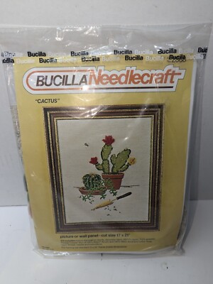 Vintage Bucilla Needlecraft Ornament Kit Cactus Plant 17'' X 21'' Unopened NOS
