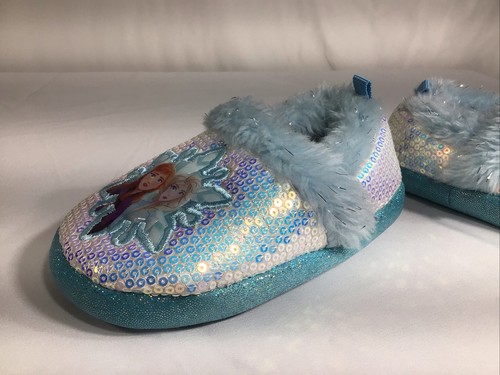 Disney Frozen Girls Slippers Size 7/8 Elsa Anna - Picture 3 of 8