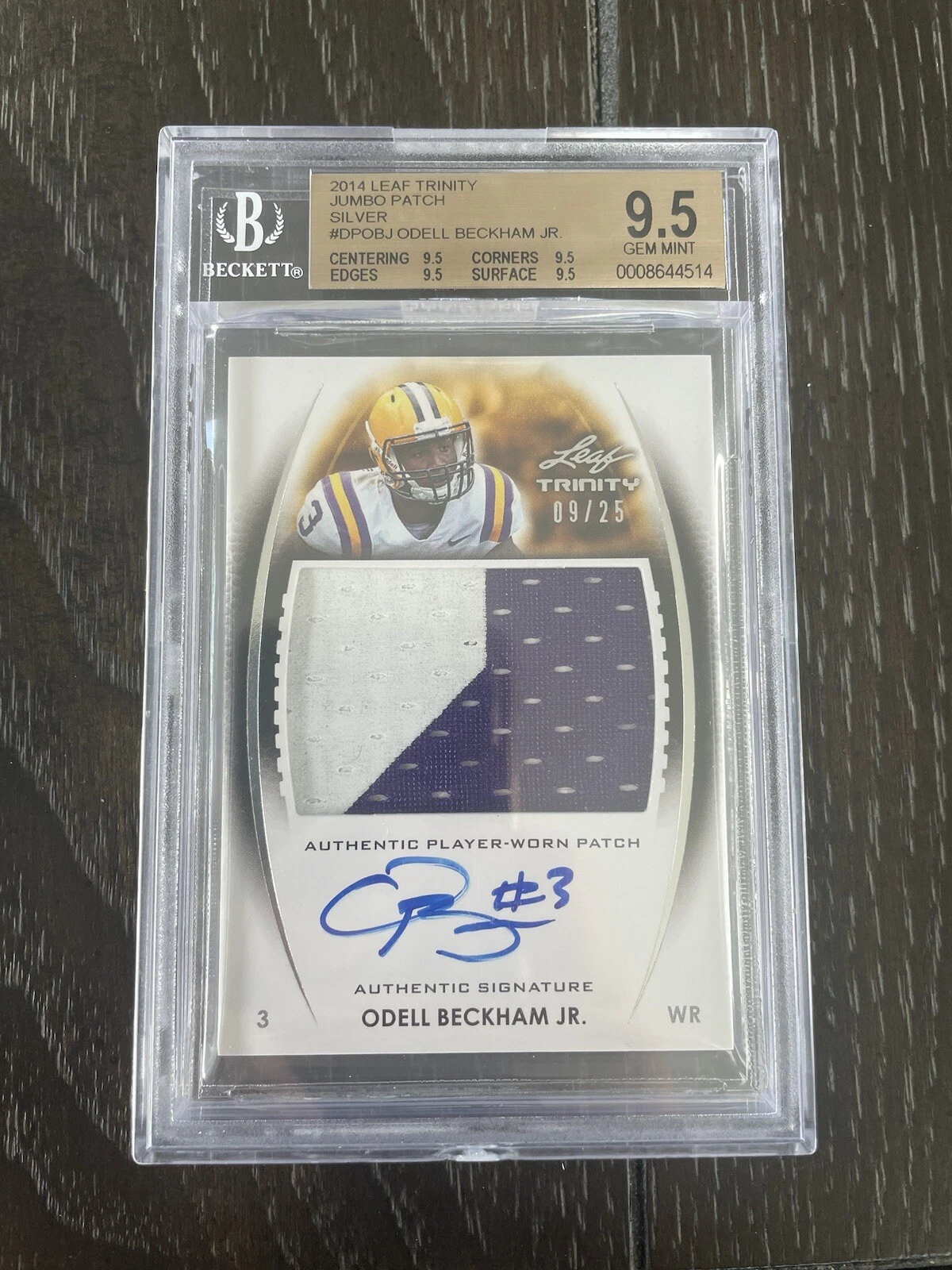 Odell Beckham Jr. Leaf Trinity Patch Autograph #DPOBJ Silver Foil