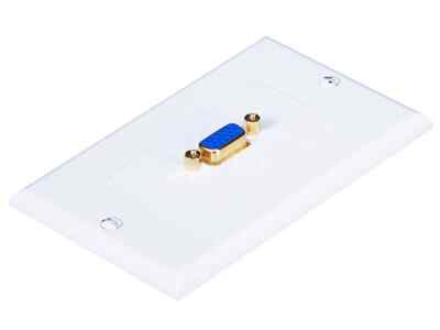 PACK OF 10 -  1 Port  VGA Wall Plate - Gold Plated PART# 4568
