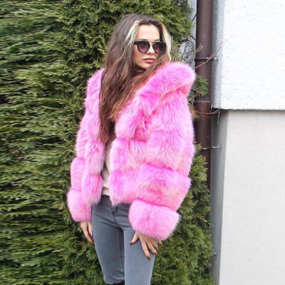 ジャケット・アウター S fur jacket short pink theredthread S fur jacket short theredthread pink - メルカリ