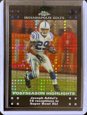 Joseph Addai - 2007 Topps Chrome Football -Postseason Highlight - Black Xfractor