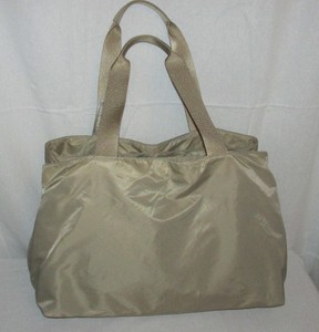 Bric S Fly Collection Beige Nylon Leather Trim Shoulder Bag Tote Travel Duffle Ebay