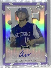 2021 LEAF PERFECT GAME METAL PURPLE REFRACTOR AIDAN WEAVER AUTO 20/25