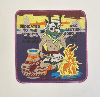 OA BSA SQUARE JACKET PATCH W4C 1996 SECTION CONCLAVE PURPLE BORDER 6.75 IN RARE