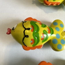 Set Of 3 Fish Cheese Knifes Green Yellow Summer Party 5.5”