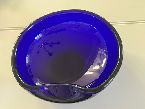 Vintage Elsa Peretti For TIffany & Co Cobalt Blue Thumbprint Dish 5" - Picture 2 of 10