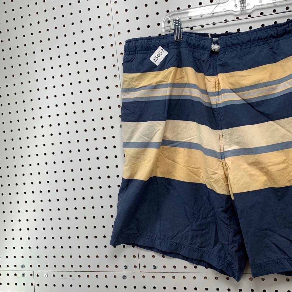 Baúl de baño Tommy Hilfiger azul marino amarillo a rayas forrado de malla para hombre XL se adapta a 41x8 Foto 3 de 4