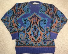 Vintage Gitano Sportswear Men  s S/M Multi-Color Crewneck Sweater 80s 90s