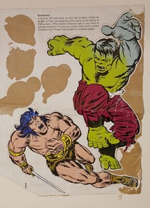 Marvel FOOM Stickers CONAN HULK 10 x 12 RARE Free shipping 1970's