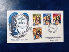 WESTERN SAMOA 1968 FDC CHRISTMAS TO LONDON ENGLAND ⭐