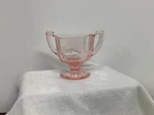 Pink Depression glass sugar pedistal bowl