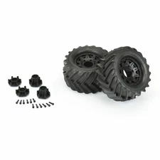 Mounted 2.8 Demolisher Tires w/Black Wheels 12mm fits Traxxas Stampede 2WD/4x4