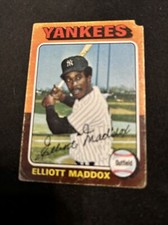 1975 Topps Baseball Card #113 Elliott Maddox New York Yankees P/G Free Shipping!