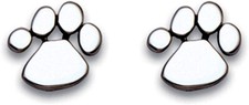 Sterling Silver Animal Paw Print Stud Earrings