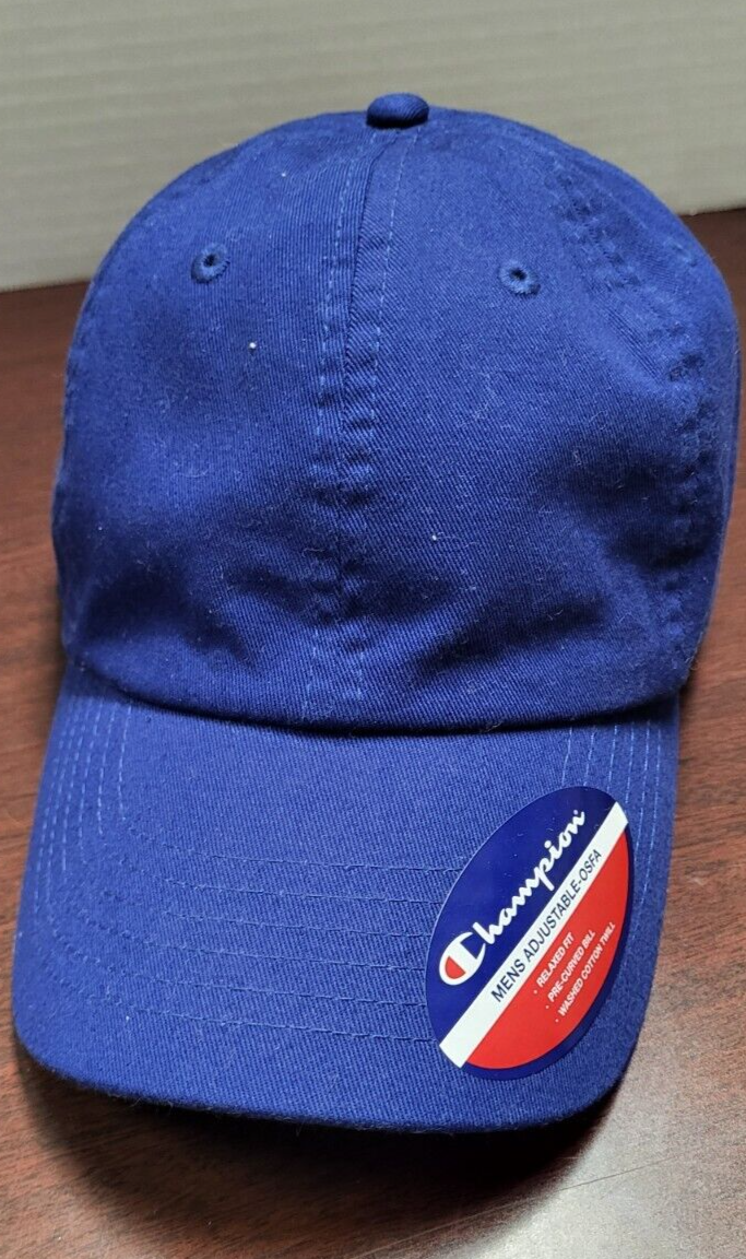 Champion blue hat cap dad cap buckle back
