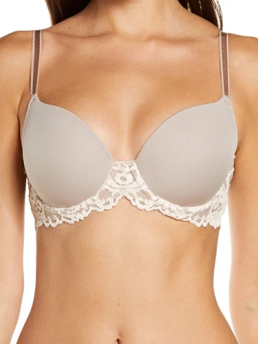 Wacoal Embrace Lace Contour Bra Underwire Lined Cappuccino Mocha 853191 Size 38C - Picture 1 of 2