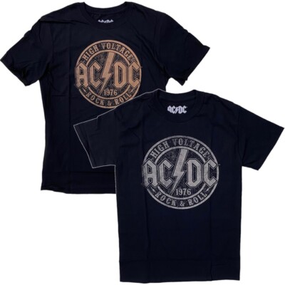AC/DC Men's Officially Licensed Distressed High Voltage 1976 Rock ...