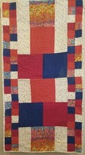 Red, White, and Blue Floral Crib Quilt