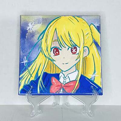 Oshi no Ko Anime Manga Cartoon Character Mixed Media Painting 8x8