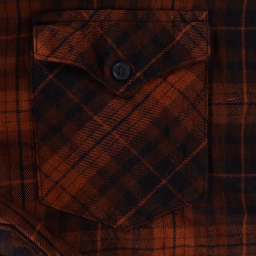 Levis Shirt Mens 2XL Blue Orange Check 100% Cotton Twill Flannel Button Up - Picture 4 of 14