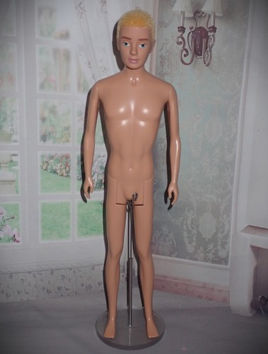 Barbie Ken capelli biondi floccati riproduzione/riproduzione bambola NUDE ~ nuova senza scatola - Foto 10 di 12