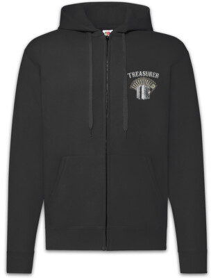 Treasurer Patch Zipper Hoodie Live Mc To Ride Biker Samcro Rocker Club Soa 1%