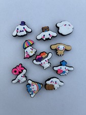 12pc Cinnamoroll Shoe Charms Set Sanrio Kawaii Anime Dog Jibbitz for Crocs Clots