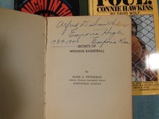 Basketball books, 1935-74, Dean Smith estate, signed by his father, Emporia KS
