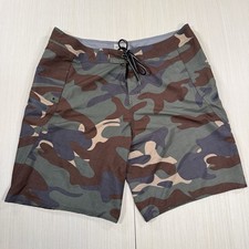 Quicksilver Camo Boardshorts Mens 38 XL Waterman Collection Swim Trunks Zip