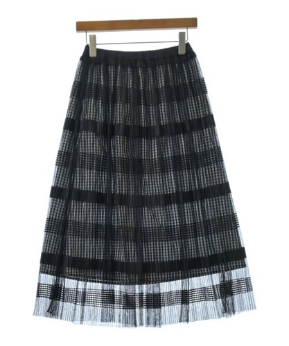 MUVEIL WORK Long/Maxi Length Skirts BlackxWhite(Check Pattern) 2200708342060