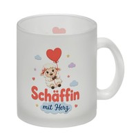 Glas Tasse SchäFfin - Trinkglas Mit SüßEm Schafmotiv Becher Mit Spruch: