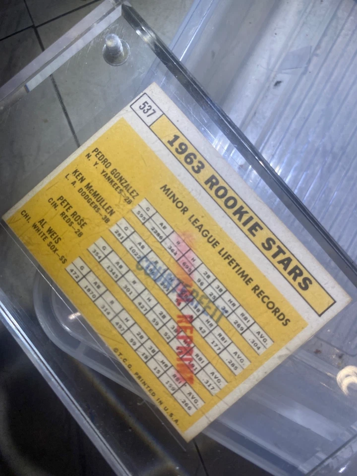 1963 Topps - High # Pete Rose, Ken McMullen, Al Weis #537 (RC) Foto 2 de 2