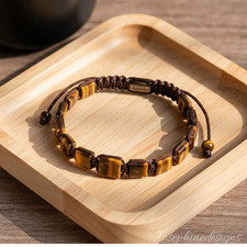 AAA Natural Tiger Eye Bracelet Real Healing Stone Protection Men's Jewelry Gift