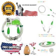 25ft Reflective Tie-Out Cable for Small Dogs Up to 35 Pounds