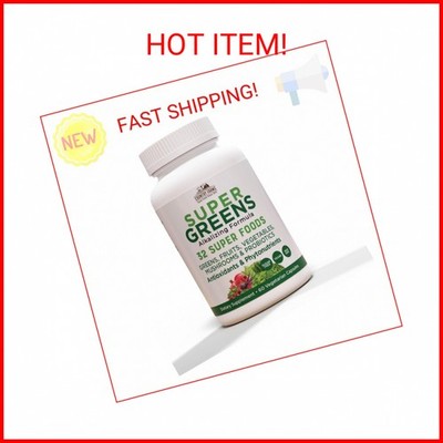 COUNTRY FARMS Super Greens Vegicaps, 32 Super Foods, Whole Food Supplement, Gree